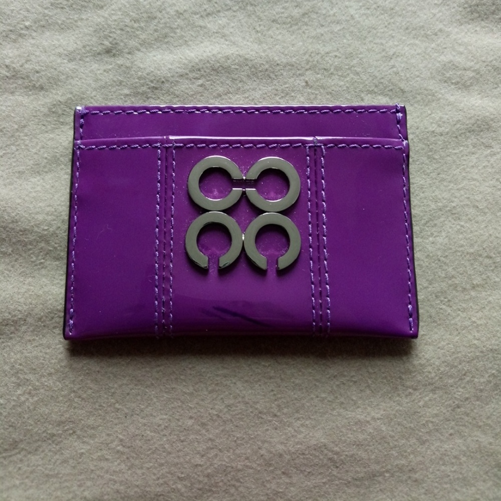 Coach Julia Purple Patent Leather Card Case
